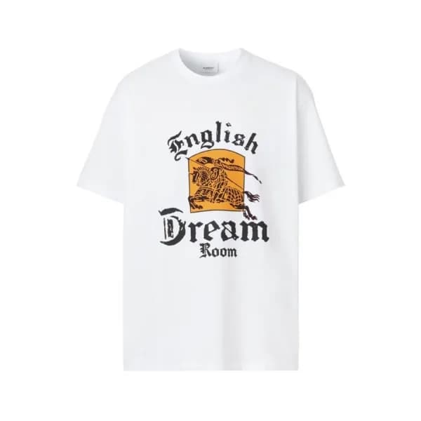 버버리 남성 화이트 크루넥 반팔티 - Burberry Mens White Tshirts -… - 1