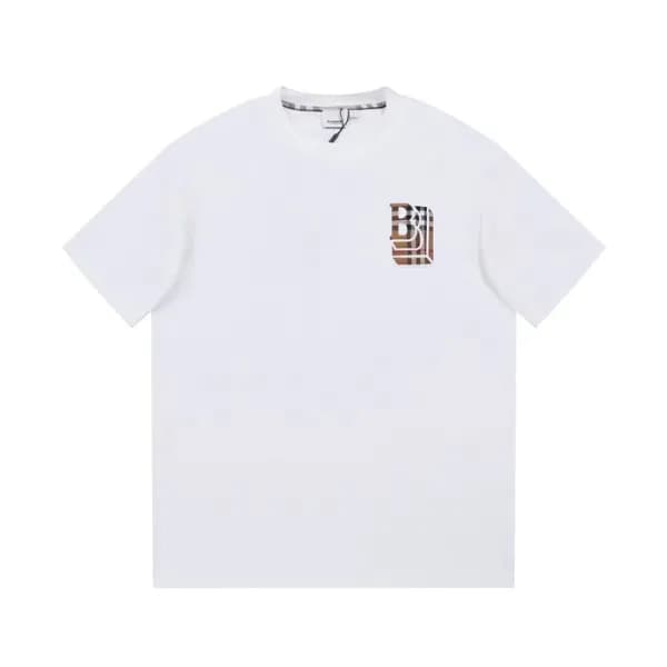 버버리 남성 화이트 크루넥 반팔티 - Burberry Mens White Short Sle… - 1