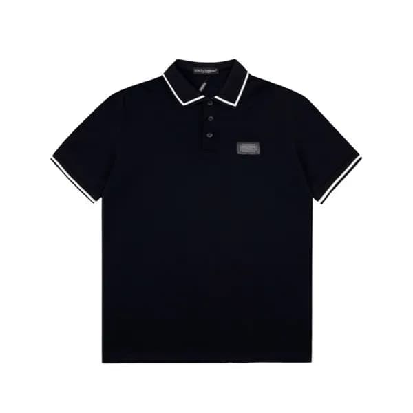 돌체앤가바나 남성 블랙 폴로 반팔티 - Dolce&Gabbana Mens Black Tsh… - 1