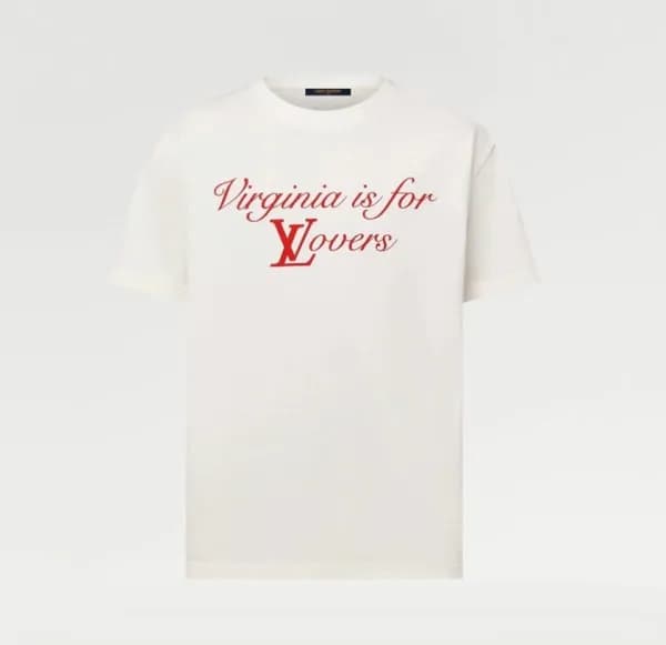 루이비통 남성 화이트 크루넥 반팔티 - Louis vuitton Mens White Sho… - 1