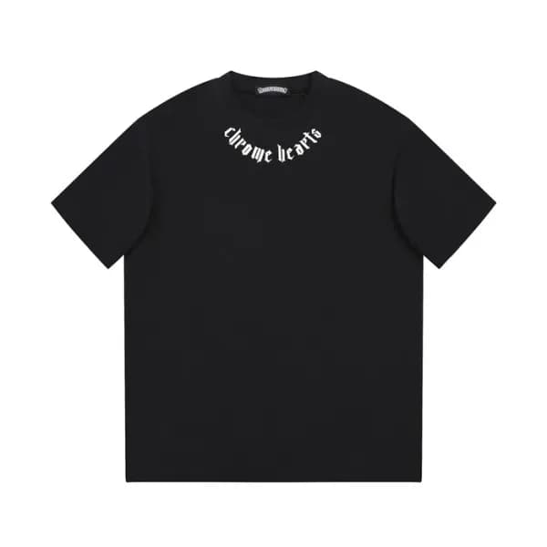 크롬하츠 남성 블랙 크루넥 반팔티 - Chrom Hearts Mens Black Short… - 1