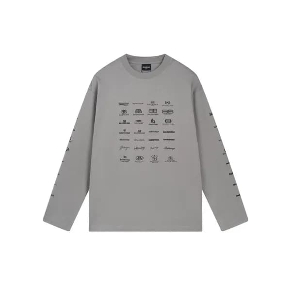 발렌시아가 남/녀 그레이 맨투맨 - Balenciaga Unisex Gray Tshirts… - 1