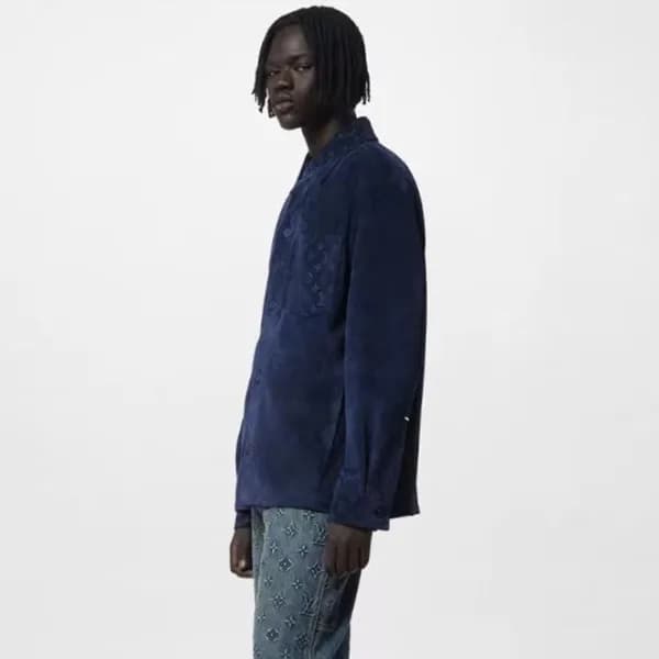 루이비통 남성 모노그램 블루 셔츠 - Louis vuitton Mens Blue Shirt… - 1