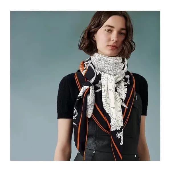 에르메스 여성 블랙 스카프 - Hermes Womens Black Scarf - he424… - 1