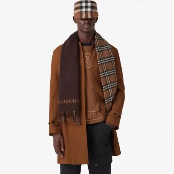 버버리 남성 브라운 양면 머플러 - Burberry Mens Brown Muffler - … - 1