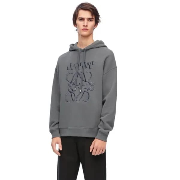 로에베 남성 그레이 후드티 - Loewe Mens Gray Hoodie - loc175x - 1