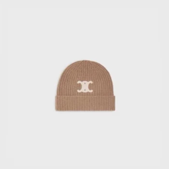 셀리느 남/녀 카멜 비니&머플러 셋트 - Celine Unisex Camel Beanie … - 1