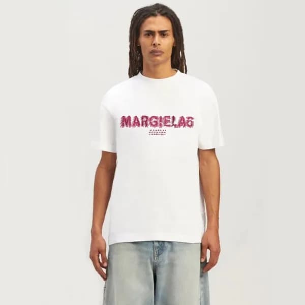 메종 마르지엘라 남/녀 화이트 반팔 티셔츠 - Maison Margiela Unisex T… - 1