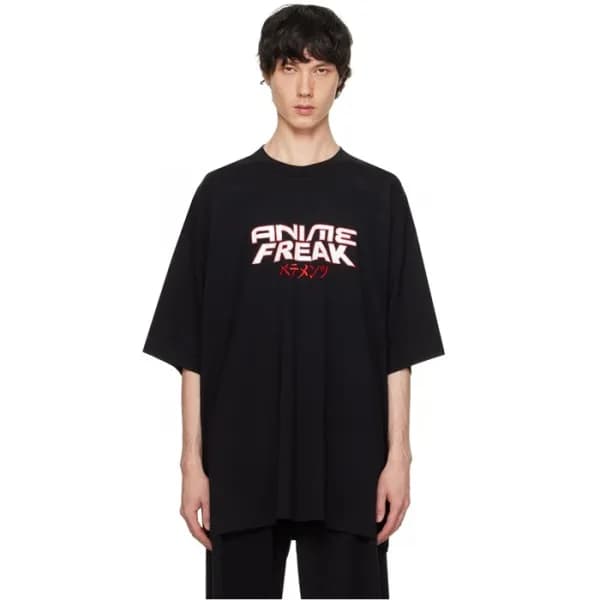 베트멍 남/녀 블랙 반팔 티셔츠 - Vetements Unisex Black Tshirts… - 1