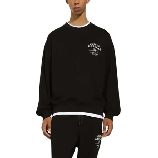 돌체앤가바나 남성 블랙 맨투맨 - Dolce&Gabbana Mens Black Tshirt… - 1