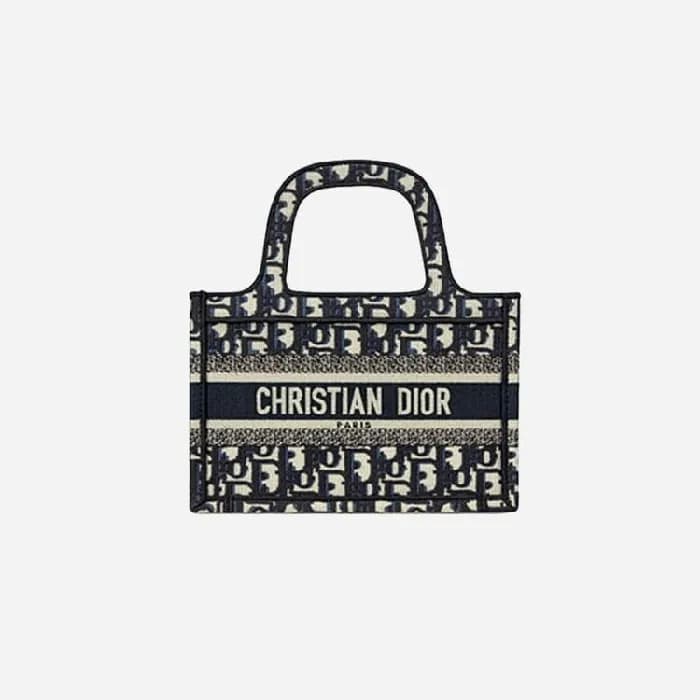 디올 여성 블루 오블리크 북 토트백 미니 - Dior Oblique Mini Tote Ba… - 1