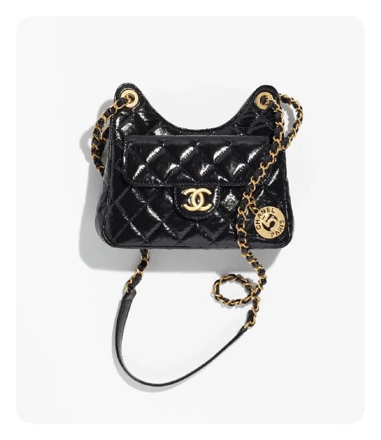 샤넬 23 호보 핸드백 스몰 블랙 골드 - Chane 23 Hobo Handbag Smal… - 1