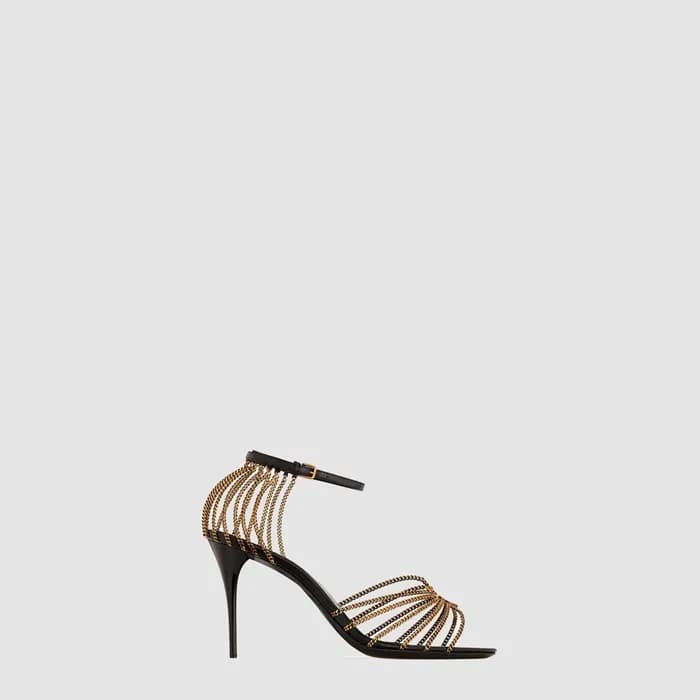 입생로랑 여성 스무스 메탈 Babylone 샌들 - Saint Laurent Smooth … - 1