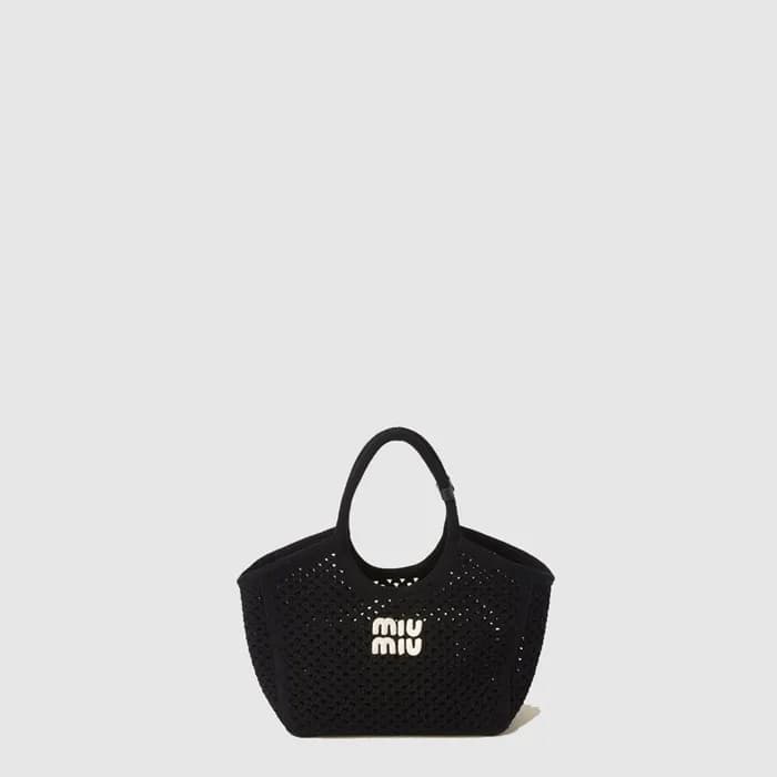미우미우 여성 코튼 메쉬 아이비 토트 백 - Miumiu Womens Cotton Mesh… - 1