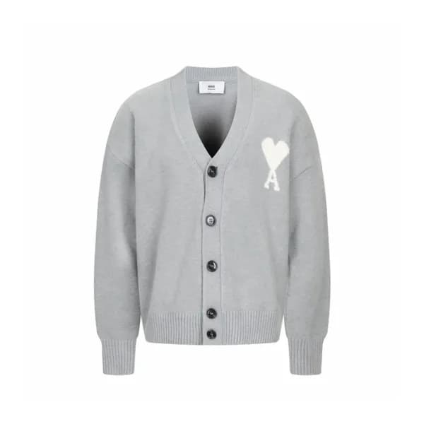 아미 남/녀 브이넥 가디건 - Ami Unisex V-neck Cardigan - amc9… - 1
