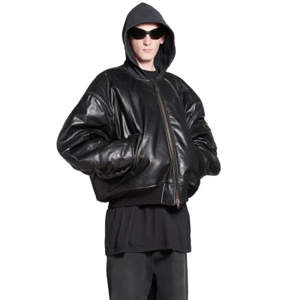 발렌시아가 남성 가죽 자켓 - Balenciaga Mens Leather Jacket - … - 1