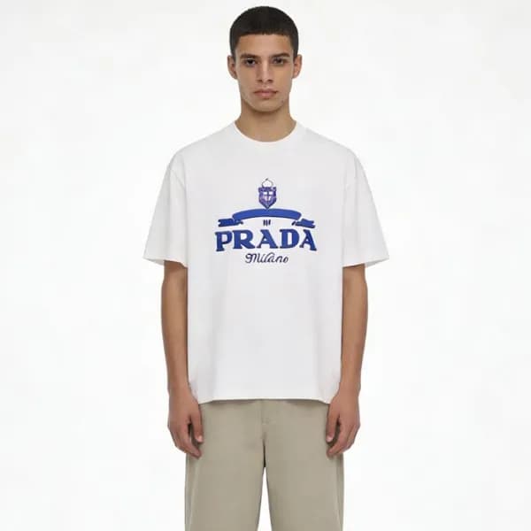 프라다 남성 라운드 반팔티 - Prada Mens Round Tshirt - prc1380… - 1