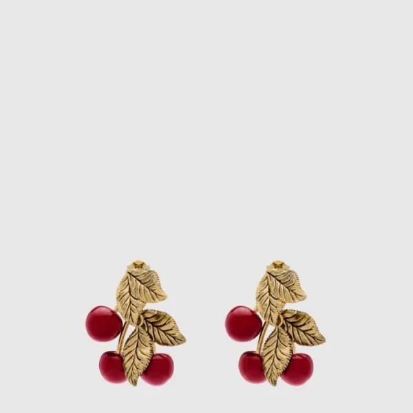 입생로랑 여성 체리 이어링 - Saint Laurent Womens Cherry Earri… - 1