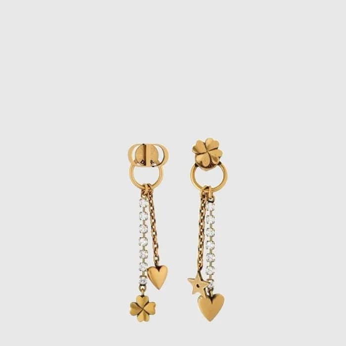 디올 여성 쁘띠 CD 럭키 참 이어링 - Dior Womens Petit CD Lucky Charms Earring - acc9581x - 1
