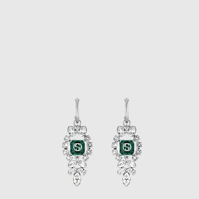 구찌 여성 인터로킹 G 크리스탈 이어링 - Gucci Womens Interlocking G Crystal Earring - acc10747x - 1