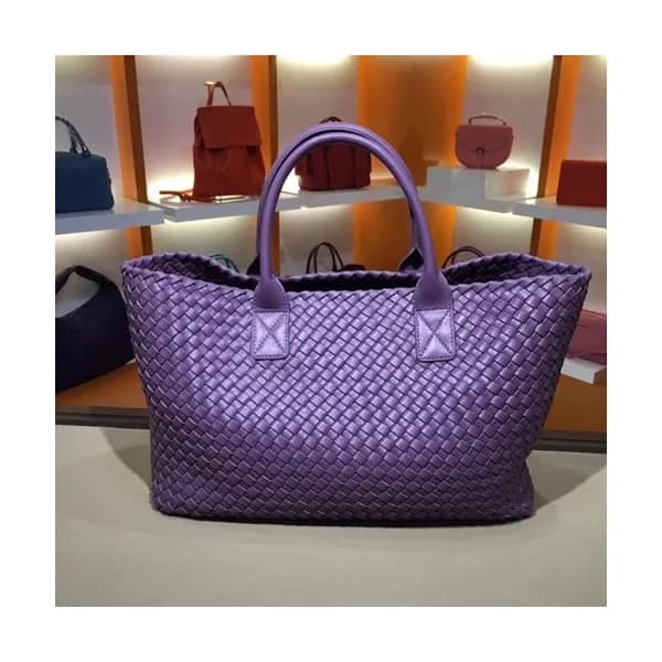 Bottega Veneta Leather Purple Women Tote Bag,40cm … - 1