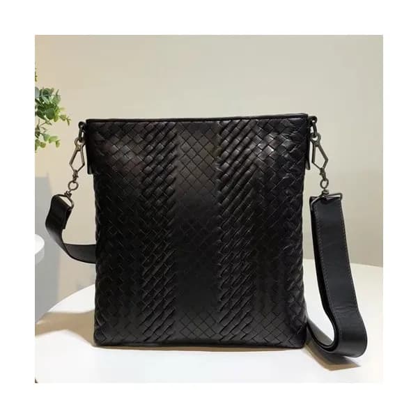 Bottega Veneta Leather Black Messenger Shoulder Ba… - 1