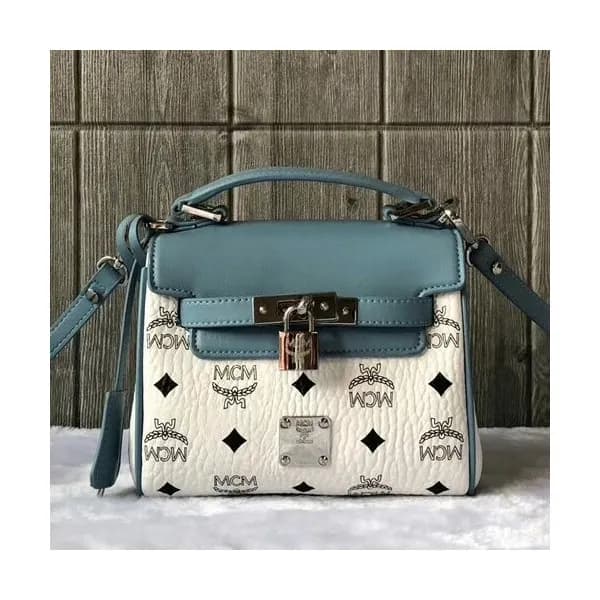 MCM Visetos Leather Tote Shoulder Bag,18.5cm - 엠씨엠… - 1