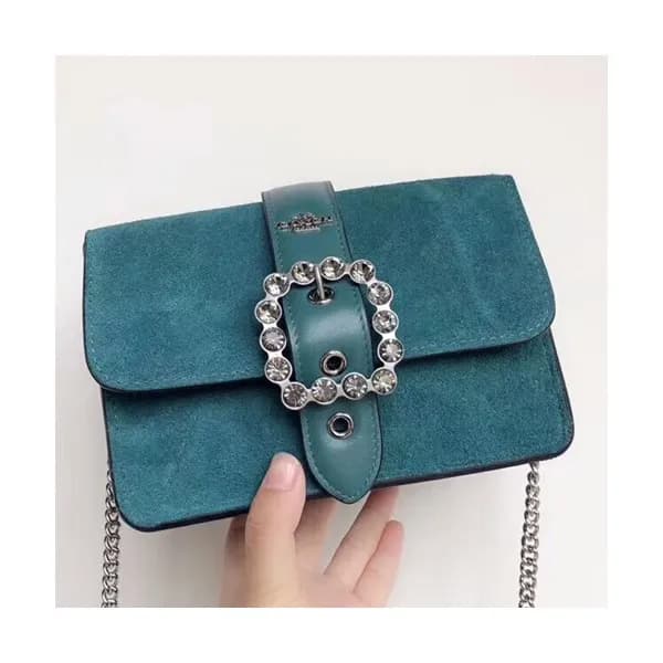 Coach Leather Chain Shoulder Bag,18cm - 코치 레더 체인 숄… - 1