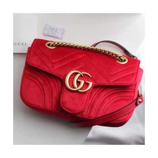 Gucci GG Marmont Matlase Velvet Women Shoulder Bag… - 1