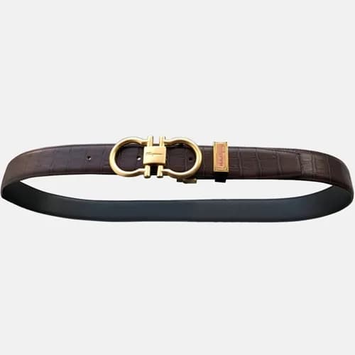 Salvatore Ferragamo 2019 Mens Gancini Buckle Leath… - 1
