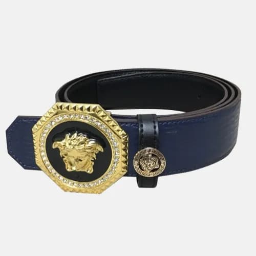 Verasace 2019 Mens Embellished Satin Medusa Buckle… - 1