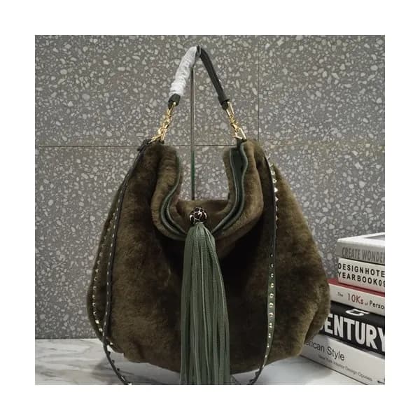 Valentino 2019 Fur & Leather Tote Shoudler Cross B… - 1