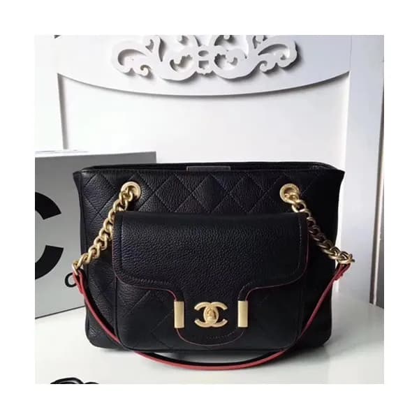 Chanel 2019 Leather Women Tote Shoulder Shopper Ba… - 1