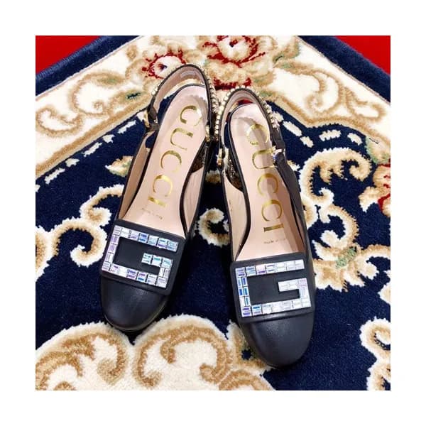 Gucci 2019 Ladies Leather Middle-heel Slingback - … - 1