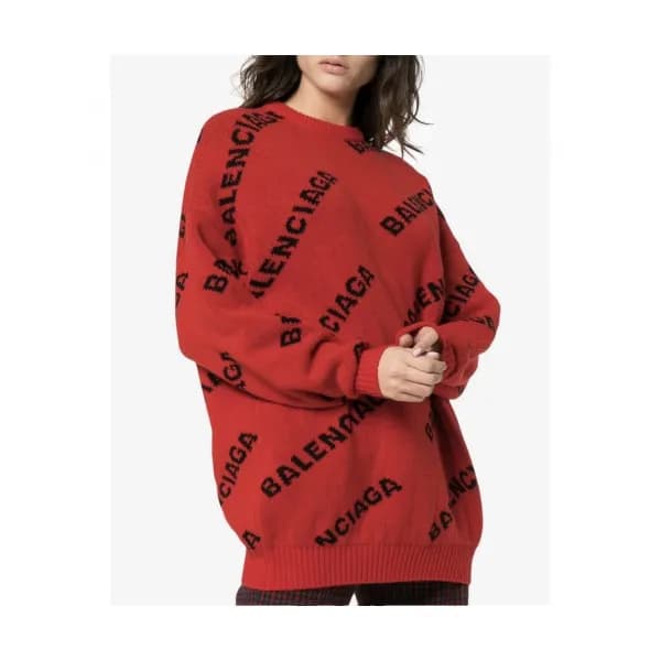 Balenciaga 2019 Womens Crew - neck Wool Sweater - … - 1