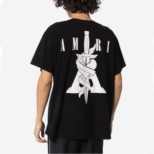 Amiri 2020 Mens Logo Cotton Short Sleeved Tshirts … - 1