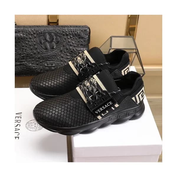Versace 2020 Mens Leather Sneakers - 베르사체 2020 남성용… - 1