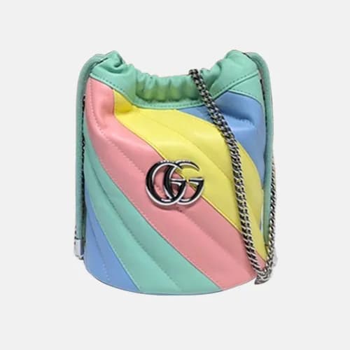 Gucci 2020 GG Marmont Mini Women Bucket Chain Shou… - 1