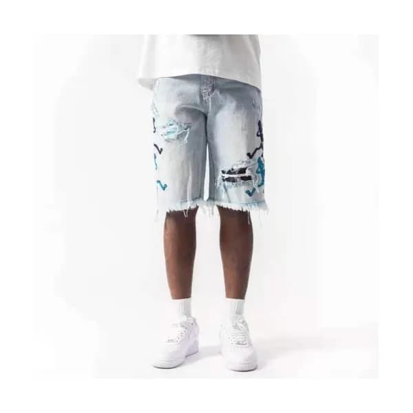 Amiri 2021 Mens Casual Denim Half Pants Blue - 아미리… - 1