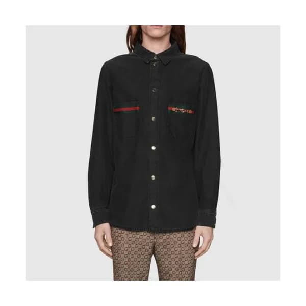 Gucci Mm/Wm Casual Denim Tshirts Black - 구찌 2021 … - 1