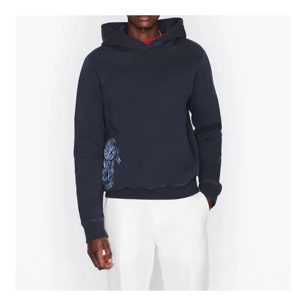 디올 남자 베이직 네이비 후드티 - Unisex Navy Hoodie - dio01671x - 1