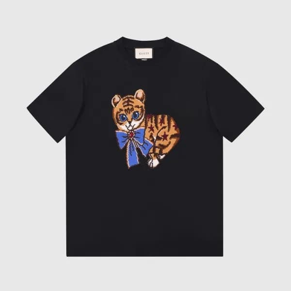 구찌 여성 크루넥 블랙 반팔티 - Womens Black Tshirts - guc04604… - 1