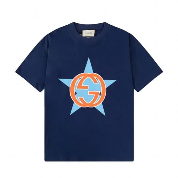 구찌 남성 크루넥 네이비 반팔티 - Mens Navy Tshirts - guc04659x - 1
