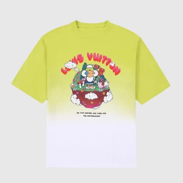 루이비통 남성 그린 크루넥 반팔티 - Mens Green Tshirts - lou04183… - 1