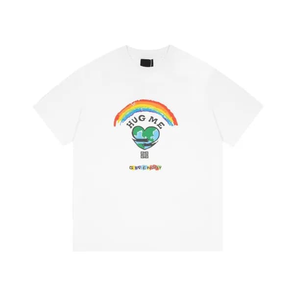 지방시 남성 크루넥 화이트 반팔티 - Mens White Tshirts - giv0675x - 1