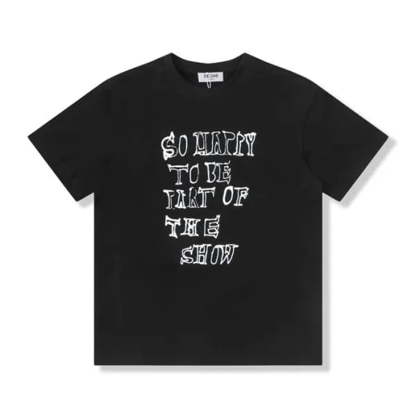 셀린느 남성 크루넥 블랙 반팔티 - Mens Black Tshirts - cel0260x - 1
