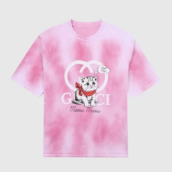 구찌 여성 크루넥 핑크 반팔티 - Womens Pink Tshirts - guc04833x - 1