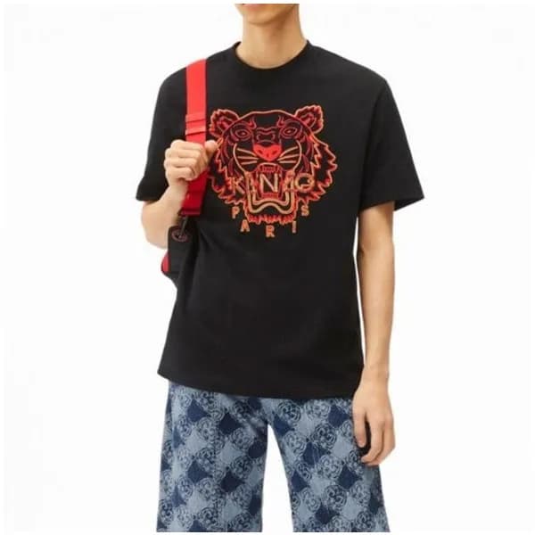 겐조 남/녀 블랙 크루넥 반팔티 - Unisex Black Tshirts - ken0198… - 1