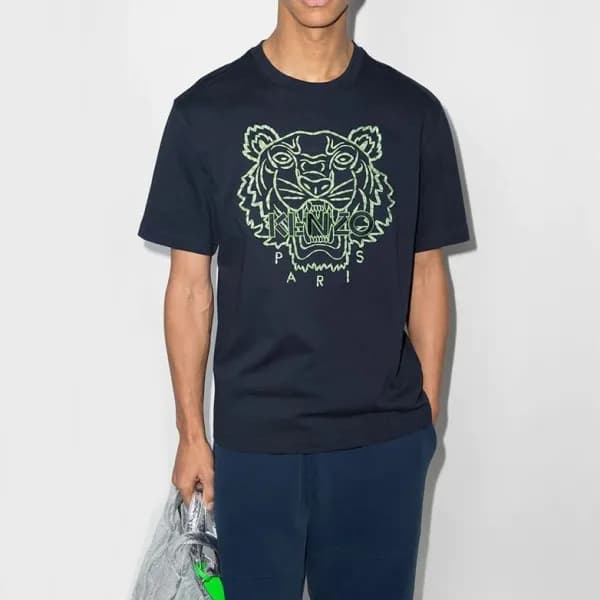 겐조 남/녀 네이비 크루넥 반팔티 - Unisex Navy Tshirts - ken0200… - 1