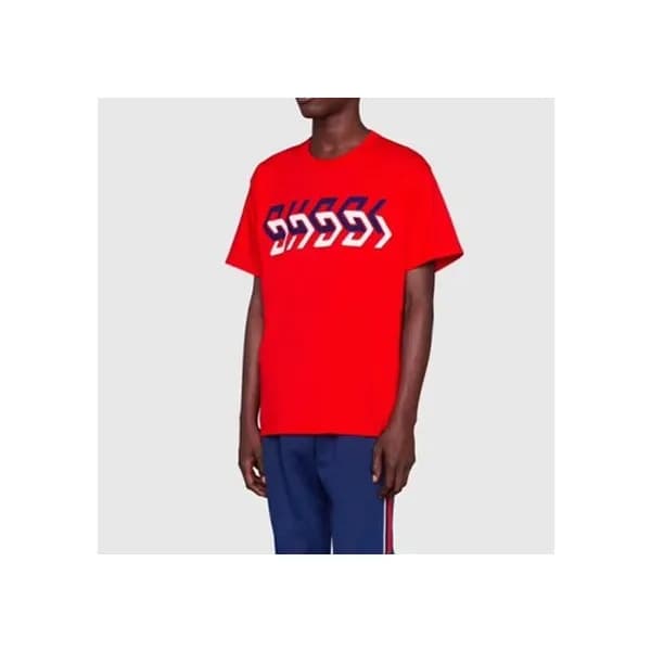 구찌 남성 레드 크루넥 반팔티 - Mens Red Tshirts - guc04875x - 1